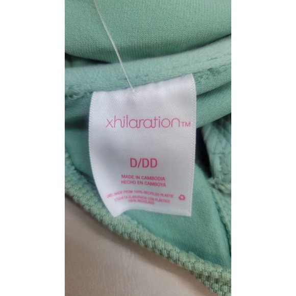 Juniors' Mixed Textured Underwire Bikini Top Xhilaration Fern Green Size D/DD Cu - Picture 5 of 7